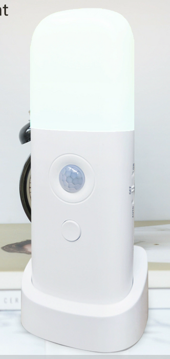 LED mozgásérzékelős éjszakai lámpa USB újratölthető - állítható fényerő, hordozható, mozgásra aktiválódó éjszakai lámpa gyerekszobába, hálószobába, folyosóra - ideális világítási megoldás a gyermekek biztonságáért és kényelméért