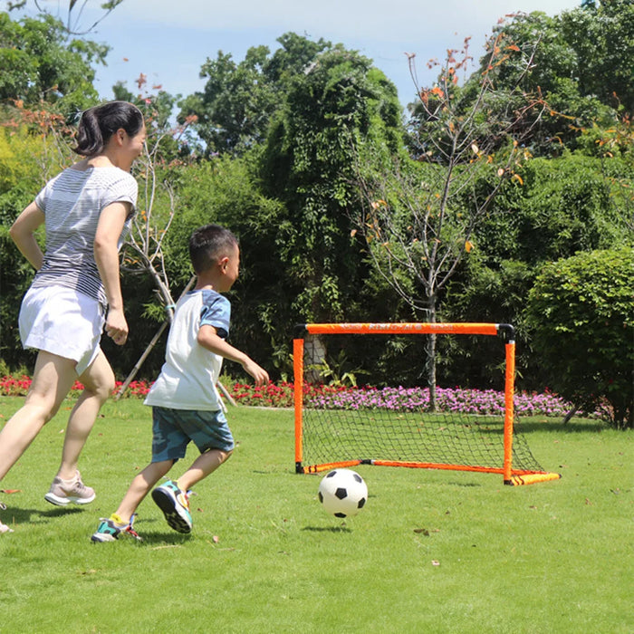 Portable Foldable Football Goal Set with Ball and Pump for Kids' Garden Play