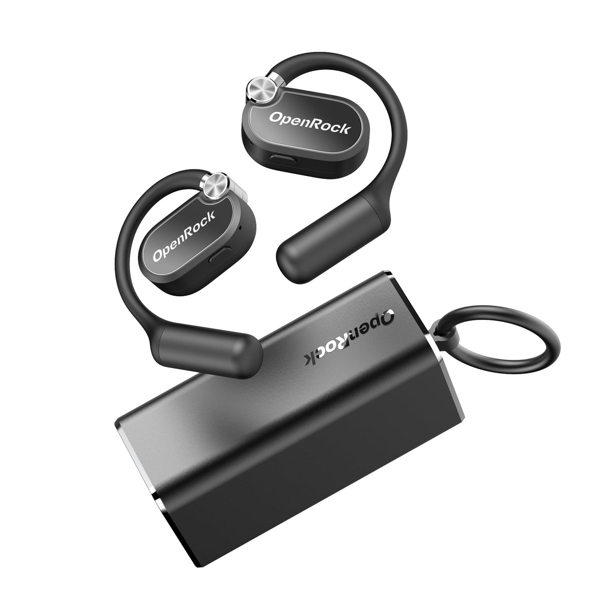 OneOdio OpenRock X – Open Ear True juhtmevabad kõrvaklapid spordikõrvaklapid, Bluetooth 5.3, tugev bass, 4-mikrofoniline ENC, täiustatud reguleeritavad silikoonkõrvakonksud, 48 tundi mänguaega, higikindel, nutikas rakendus, ühildub iPhone'i ja Androidiga