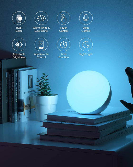 Lampada da Tavolo Intelligente Dimmerabile - Lampada da Scrivania Controllata da App/Voce, LED RGB, Cambia Colore, Lampada Touch con Spina UK - Ideale per Case Moderne Intelligenti e Appassionati di Tecnologia
