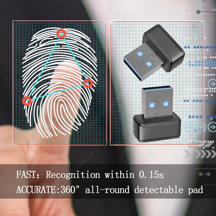 USB Fingerprint Key U5/U7/U8 — 360° Biometric Reader for Windows 10 and 11