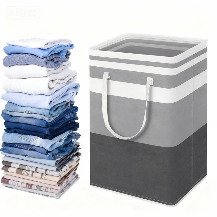 75L Large Collapsible Laundry Basket, Waterproof Tall Clothes Hamper with Extended Handles