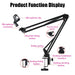 Flexible Desktop Scissor Microphone Arm – Adjustable Boom for Podcasting and Streaming