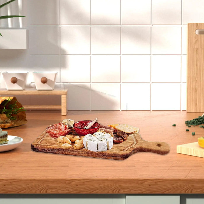 Bamboo Charcuterie Board Set - Wooden Cheese Serving Tray with Cutlery