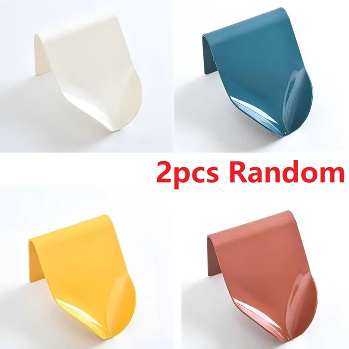 Wall Mounted Soap Dish Drain Soap Holder for Bathroom Self Adhesive Soap Dish Plastic Soap Container Bathroom Accessories