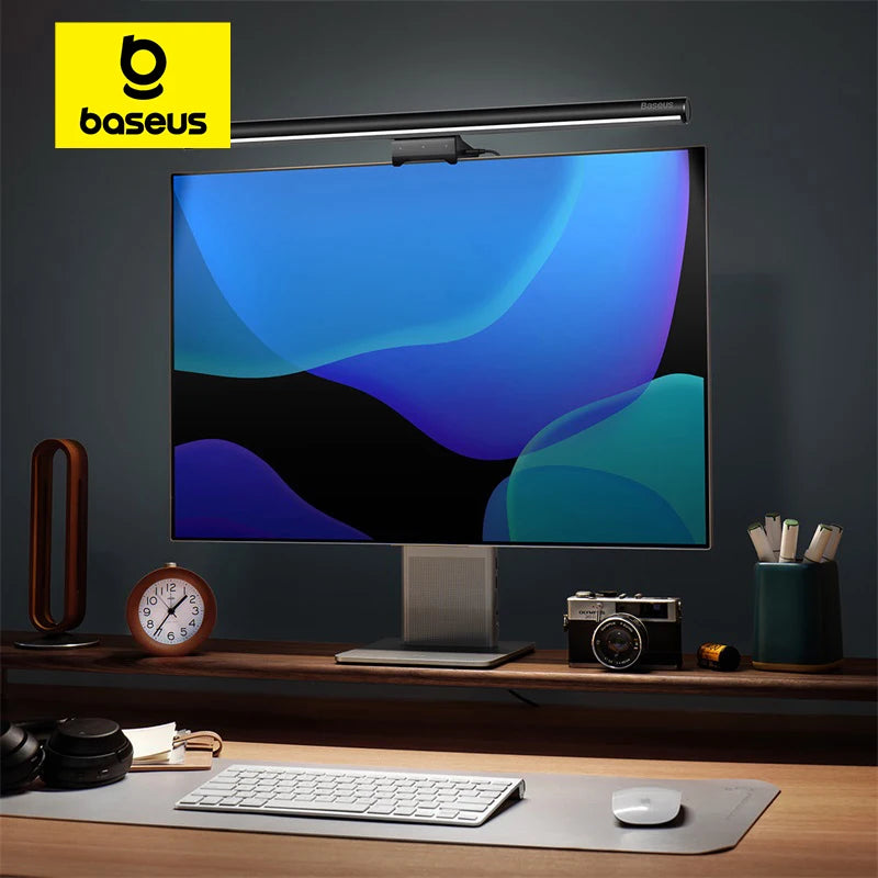 Lampe de bureau Baseus Screen Light - Suspension pour écran d'ordinateur, alimentée par USB, lumière pour ordinateur portable, lumière pour moniteur LCD, lampe de lecture pour table et étude - Idéale pour le travail, l'étude et la lecture.