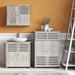 Modern Wooden Freestanding Bathroom Cabinet - Grey Oak, 60 x 30 x 85cm