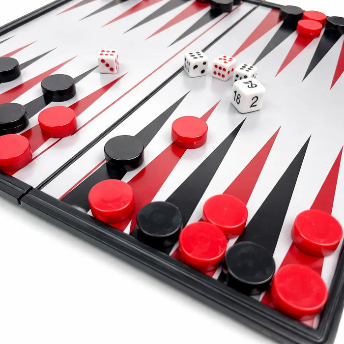 Folding Magnetic Backgammon Set – Portable Travel Board, Educational Game (2 Sizes)