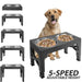 Adjustable Raised Dog Feeding Station with Two Stainless Steel Bowls - Black
