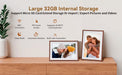 10.1-inch Wi‑Fi Digital Photo Frame — 1280×800 HD Touchscreen, 32GB, Wall‑mountable
