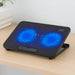 Adjustable Metal Mesh Laptop Cooling Pad with USB and LED Light — Black