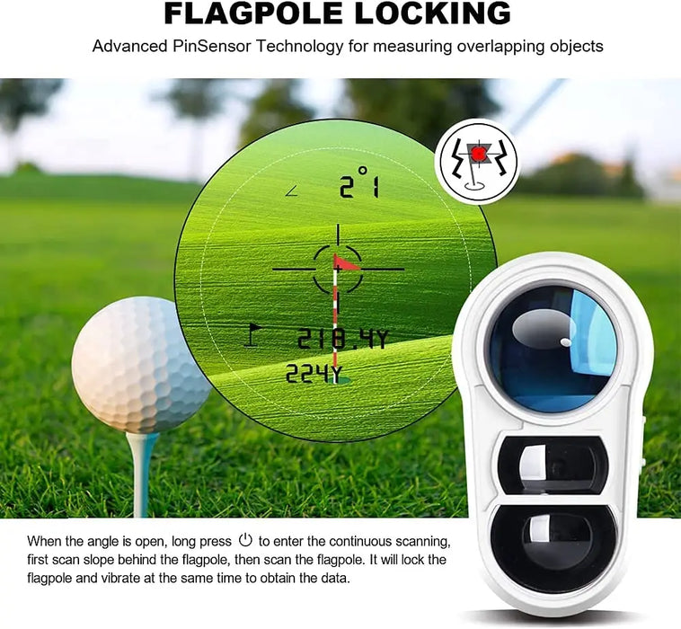 Golf Laser Rangefinder — 600 yd / 1000 yd Options, 6x, Slope Switch & Flag Lock