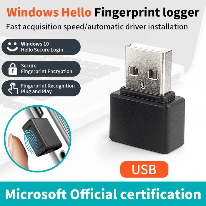 Mini USB Fingerprint Reader — Windows Hello biometric security key