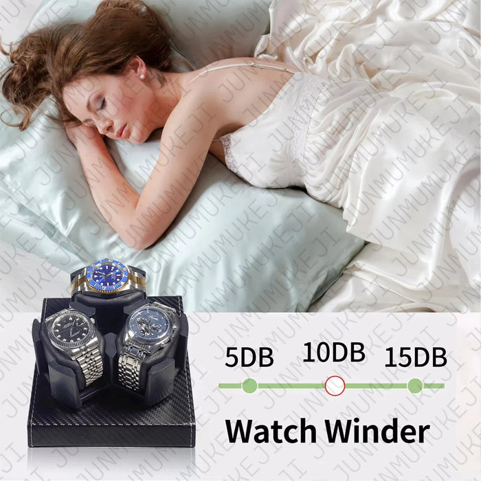 Watch Winder Box for 3 Automatic Watches – PU Leather, USB Powered