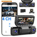 4‑Channel 1080p Wi‑Fi Dash Cam — Front, Rear, Left & Right with 24‑Hour Parking Monitor