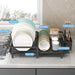 Expandable Dish Drainer with Drainboard — Rustproof Counter Organiser (Black, White, Pink)