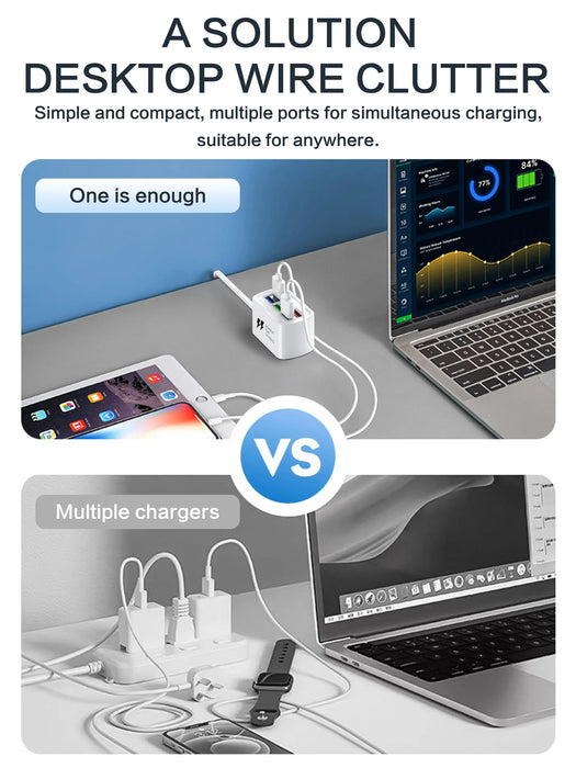 6-in-1 Fast USB Charging Station with 1m Cord (30W)