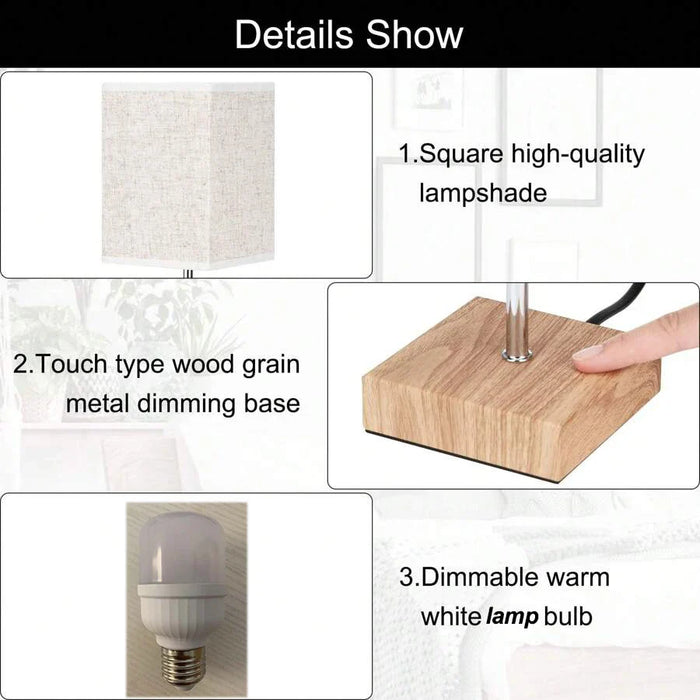 LED laualamp voodipoolsete lampide poolt - puutetundlik reguleeritav laualamp USB ja Type C pordiga, kiire laadimine, silmade kaitse - ideaalne lugemislamp õpilastele ja pikkade tundide lugejatele