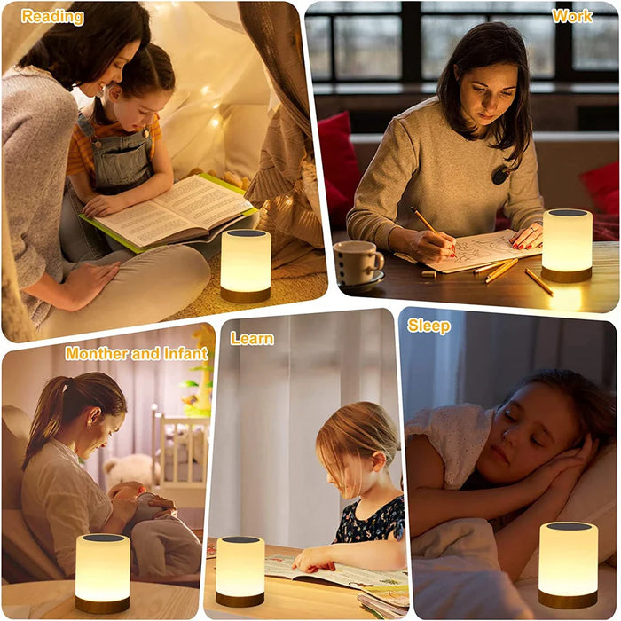 LED-Touchlampe - Nachttischlampe mit RGB-Licht, Touch-Sensor und tragbarer Schreibtischlampenfunktion - Perfekte Schlafzimmerbeleuchtungslösung & Geschenkartikel für Kinder