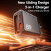 65W USB Wall Charger with Retractable USB‑C Cable — PD & QC3.0 Fast Charge