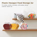 Clear Hexagonal Candy & Cookie Jar with Lid — Reusable Plastic Countertop Organiser
