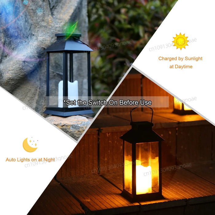 Neoglint Solar Laternenlichter Modell - LED Flammenlose Kerze Garten Dekorative Beleuchtung - Perfekt für Outdoor-Veranstaltungen, Gartenpartys und Tischdekorationen