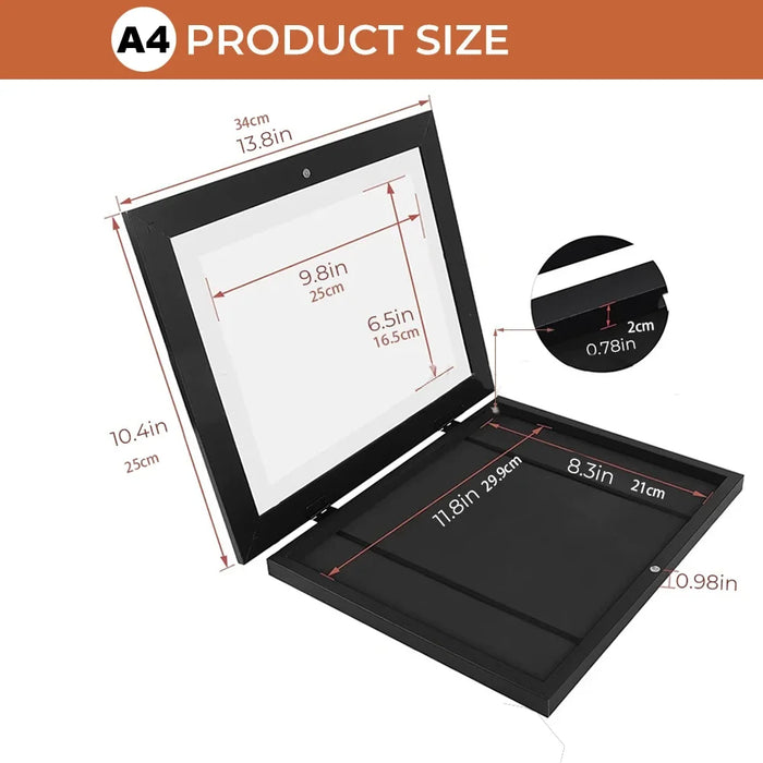 A3 & A4 Magnetic Kids Art Frame — Front-Open, Changeable Display for Posters & Photos