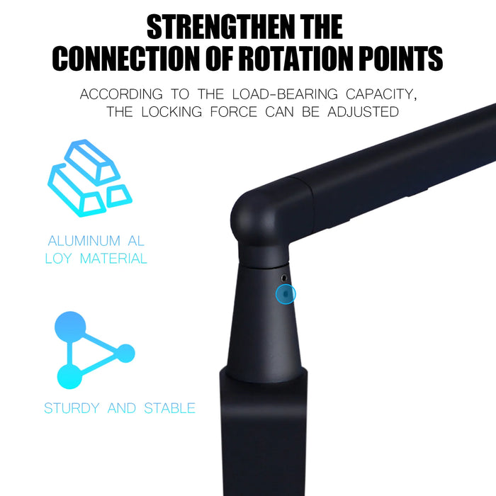 Heavy-Duty Microphone Desk Arm Stand Kit — Adjustable Boom, Pop Filter & Windscreen (Black)