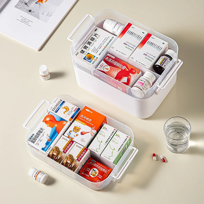 Large Multi-tier Medical Storage Box — Portable Medicine Display Rack