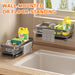Aluminium Kitchen Sink Drain Rack with Tray — Soap, Sponge & Dishcloth Holder