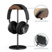 Walnut Wood & Aluminium Headphone Stand with Solid Metal Base — Desk Headset Holder