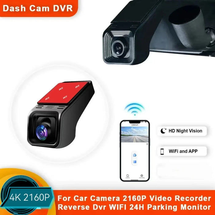 WiFi Car Dash Cam DVR — 4K/2K/1080P, App Control & 24H Parking Monitor