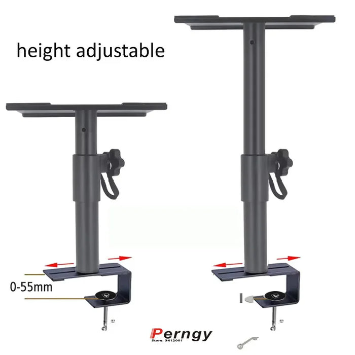 XP-07 Universal Height-Adjustable Speaker Stands (Pair) — 260–360mm, 360° Rotating Clamp Mount