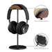 Walnut Wood & Aluminium Headphone Stand with Solid Metal Base — Desk Headset Holder
