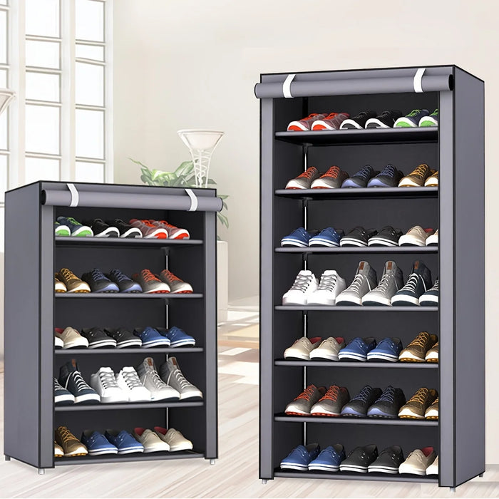 6–10 Tier Multi‑Layer Shoe Cabinet with Dust‑Proof Rolling Shutter — Space‑Saving, Easy Assembly
