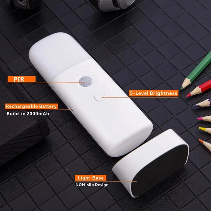 LED mozgásérzékelős éjszakai lámpa USB újratölthető - állítható fényerő, hordozható, mozgásra aktiválódó éjszakai lámpa gyerekszobába, hálószobába, folyosóra - ideális világítási megoldás a gyermekek biztonságáért és kényelméért
