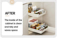Metal Slide‑Rail Pull‑Out Cabinet Organiser with Self‑Adhesive Base