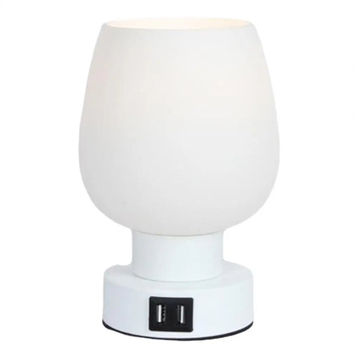 Moderní dotyková ovládací LED stolní lampa - stmívatelná, bez blikání, noční světlo s bílým skleněným stínidlem - ideální pro snadné osvětlení u postele