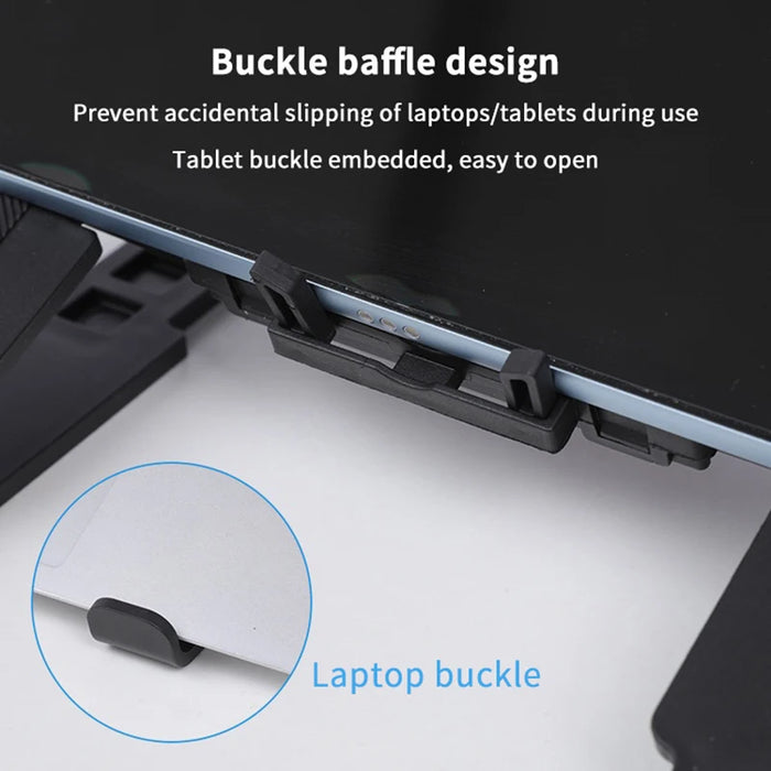 Foldable Laptop Cooling Stand with 1 Fan — Portable Elevated Notebook Riser