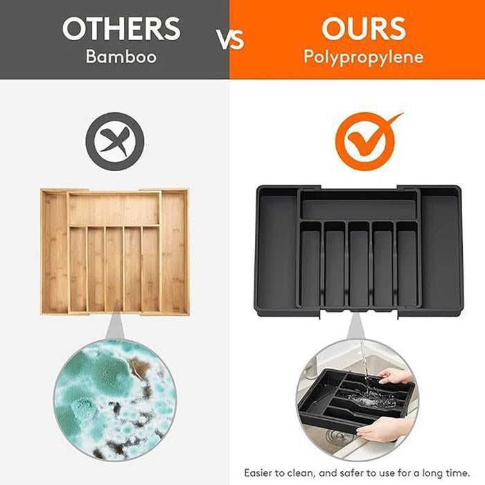 Expandable Cutlery Tray – Adjustable Drawer Utensil Organiser (PP)