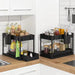 2-Tier Sliding Under-Sink Organiser – Cabinet Basket with Hooks & Hanging Cup
