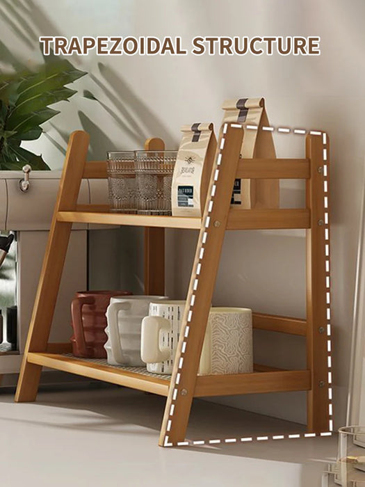 2-Tier Bamboo Spice Rack – Counter & Cabinet Organiser