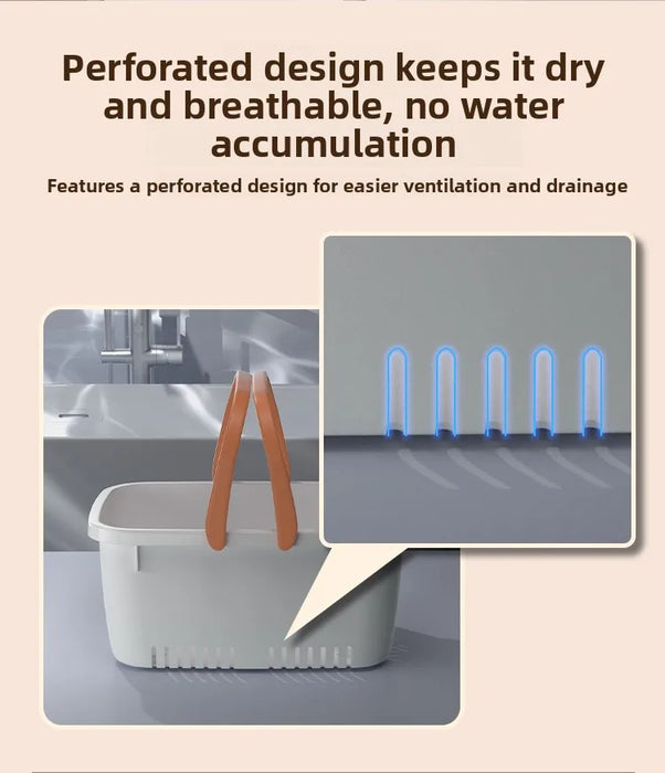 Large Capacity Portable Bath Basket – Handheld Shower Caddy & Bathroom Organiser