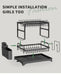 Stainless Steel 2-Tier Dish Rack — Fast-Drying & Stain-Free, Heavy-Duty Carbon Steel Frame