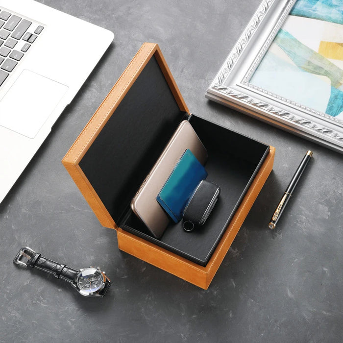 Crazy Horse Pattern Faraday Key Box — Signal‑Blocking Car Key Pouch