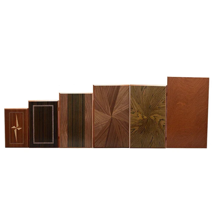 Handmade Foldable Wooden Backgammon Set – 11–17 inch, Inlaid Board & Full Accessory Set