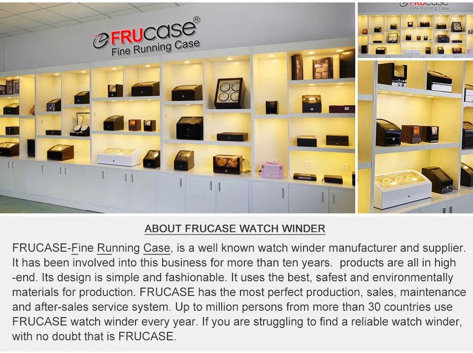 FRUCASE Wooden Watch Winder for Automatic Watches — USB or AA Battery Option