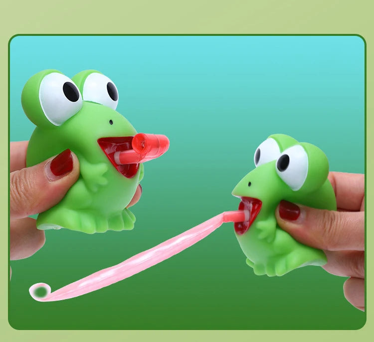 Pinch Frog & Dinosaur Tongue-Out Sensory Fidget Toy – Funny Stress-Relief Gift for Kids & Cats