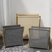 Foldable Laundry Basket with Bamboo Frame — Cotton‑Linen Hamper 40×30×38cm