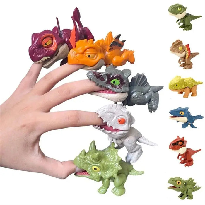 Mini Cartoon Tyrannosaurus Finger Dinosaurs — Plastic Finger Puppets (5/10/20)